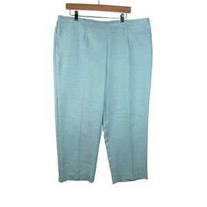 New Alfred‎ Dunner Classic Fit Elastic Waist Pants size 20W Light Green Pistacho